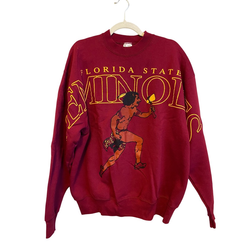 Vintage Florida State Seminoles FSU Fruit of the Loom Heavy Sweatshirt XL Maroon